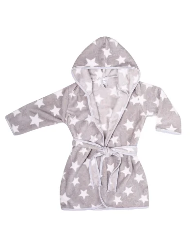 szaro-bialy-szlafrok-dzieciecy-dla-dziewczynki-chlopca-z-kapturem-polar-zetpol